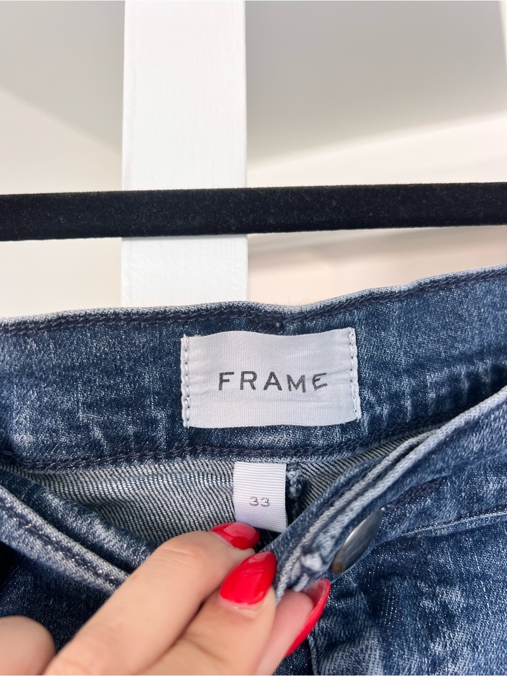 Frame Le Slim High Waist Wide Leg Palazzo Jeans Raw Hem Dark Wash/Crafty Size 33 - Picture 6 of 10